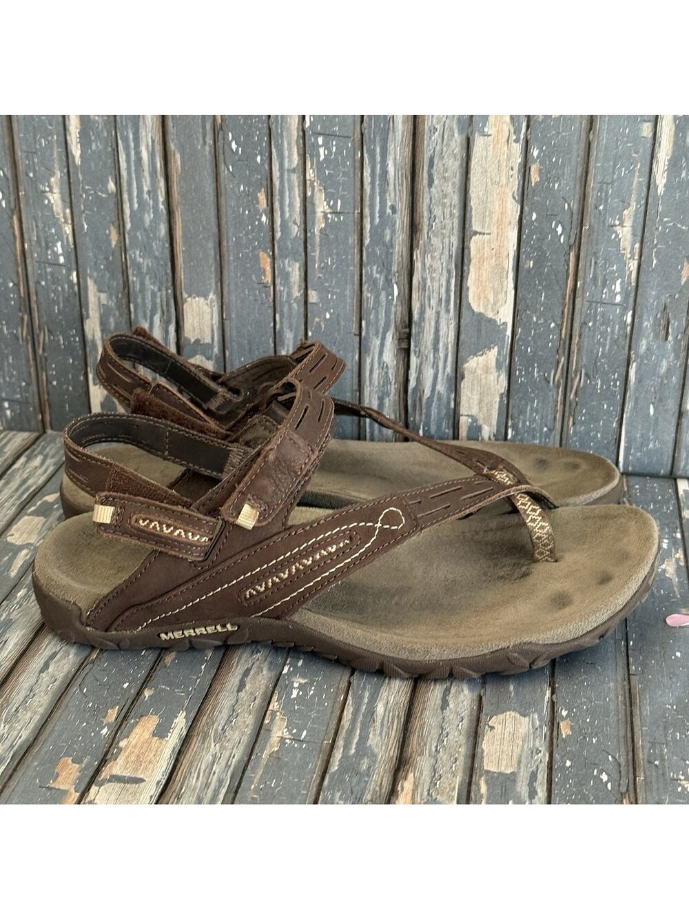 Merrell Women's Terran Convertible II Sandals Strappy Hike Walking Brown US 8